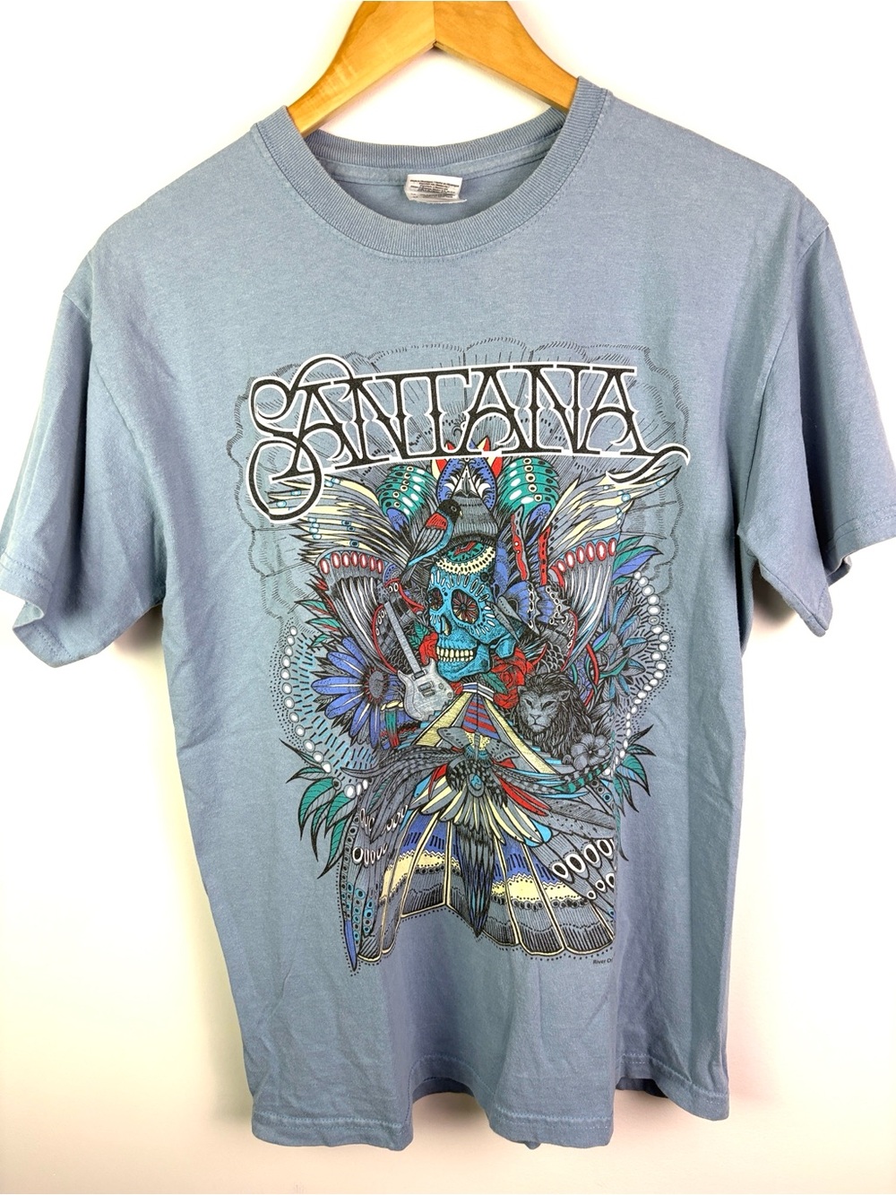 Santana Blue Graphic Band T-Shirt size M